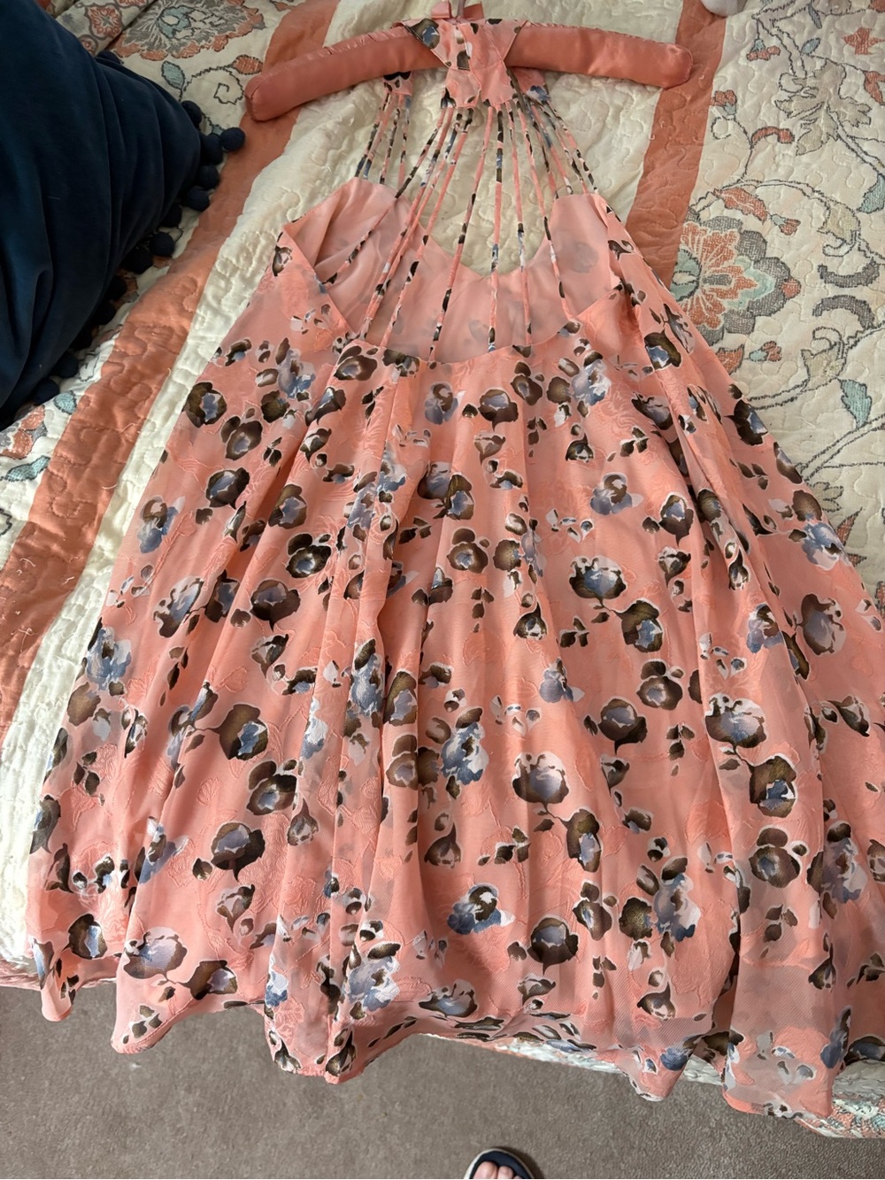 Lucy Paris Coral Floral Halter Skater Skirt